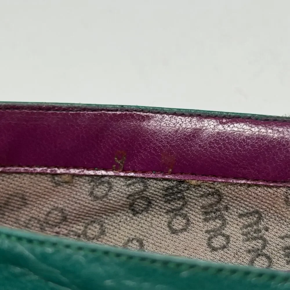Nina Italian Leather Teal Pointed Toe Ballet Flats EU 38.5 / US 8